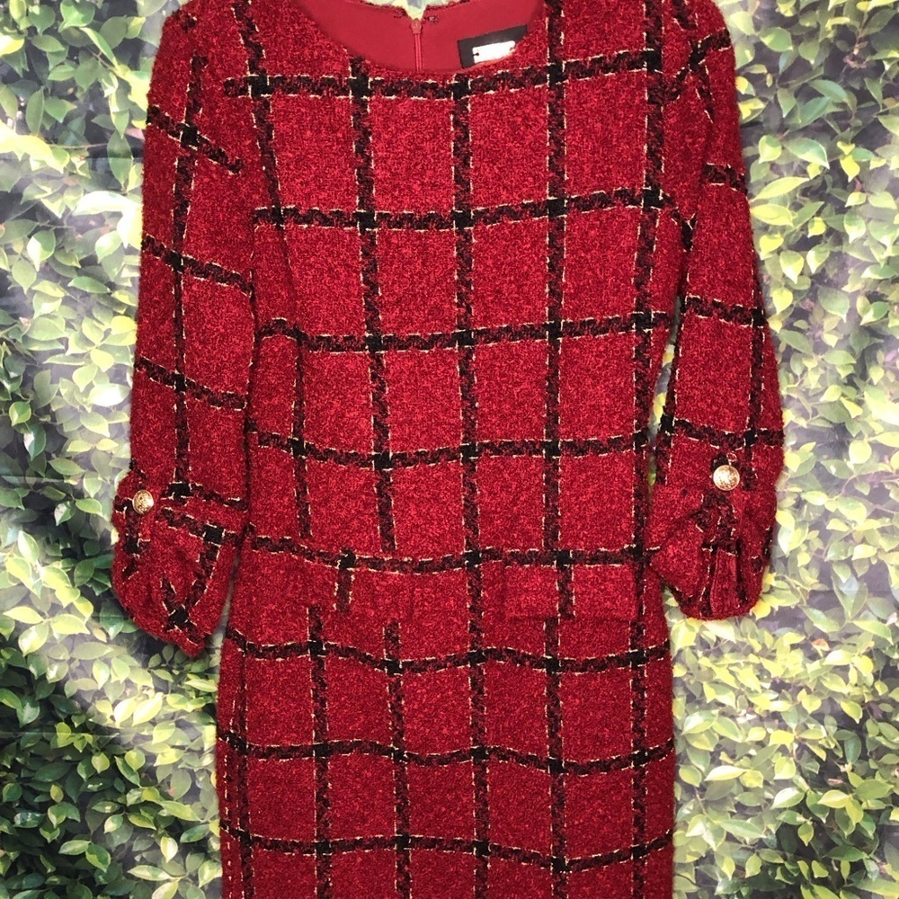 Alexia Admor Elegant Red Plaid Dress - Picture 7 of 16